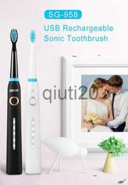 smart electric toothbrush Sonic Electric Toothbrush Adult Timer Teeth 958 Whitening Brush 5Mode USB Rechargeable Tooth Brushe 1 Handle+7 Replacement Heads x0804