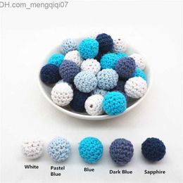 Pacifier Holders Clips# Chenkai 50 pieces 16mm 20mm knitted crocheted wooden beads DIY baby pacifier denture wooden ball Jewellery sensor toy boy series Z230804