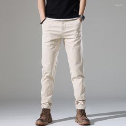 Men's Pants Slim Stretch Casual 2023 Daily Office Jogging Straight Fashion Button Designer