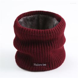 Scarves Fashion 2023 Winter Scarf Warm Women Ring Neck Snood Knitted Solid Cashmere Thick Fur Female Scarfs Men Collar Bandana