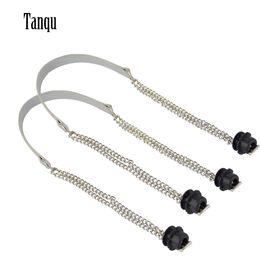 Bag Parts Accessories Tanqu 1 Pair Obag Accesorios Silver Long Double Chain OT T Handles For EVA O Women Shoulder Handbags 230804