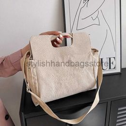 Shoulder Corduroy large capacity fashionable printing handbag 2023 spring summer new ocean style single shoulder messenger tote bagstylishhandbagsstore