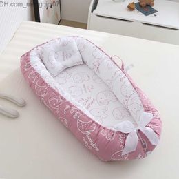 Bassinets Cradles Detachable travel baby nest protector circular lounge bed bumper newborn portable baby cradle soft baby Bassnet Z230805