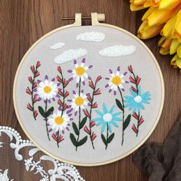 Chinese Style Products Field Embroidery DIY Needlework Houseplant Pattern Needlecraft for Beginner Cross Stitch Artcraft Tools(With
