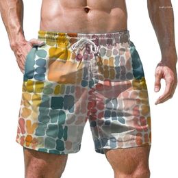 Men's Shorts Color Stitching 3D Printed Casual Fashion Trend Loose Summer