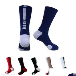 Men'S Socks European And American Professional Elite Basketball Long Knee Towel Bottom Sports Fashion Fitness Mens Drop Delivery App Dh9Xc