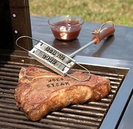 BBQ Tools Accessories Barbecue Branding Iron Creative 55 Letters DIY Signature Name Marking Stamp Tool Meat Kitchen Gadgets Bakery Accessorie 230804