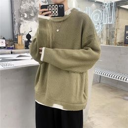 Men's Sweaters Arrival Top Fashion Crewneck Loose Knit Pullovers Brand Clothing 2023 Autumn Spring Warm Male Casual Knitted Men Sweater Z15