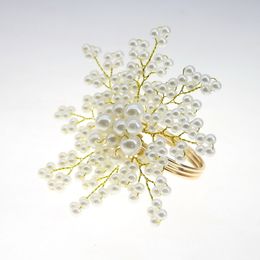 Napkin Rings 12pcs pearl napkin ring wedding holder beads for many colors 12 pcs 230804