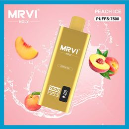 Original Mrvi Holy 7500 Puffs Disposable Vape Pen E Cigarette Device With 600mAh Battery 15ml Pod Prefilled Catridge rechargeable Screen Show Persents