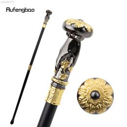 Trekking Poles Golden Black Hand Hold Flower Luxury Fashion Walking Stick for Party Decorative Cane Elegant Crosier Knob Walking Stick 93cm HKD230804