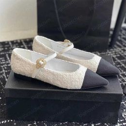 Designer Sandals Flat Pointed Toe Single Shoes Leather Ballet Women's Flat Boat Shoes Loafers Casual Dress Shoes 35-41