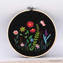 Chinese Style Products Butterfly In Garden Embroidery DIY Needlework Houseplant Pattern Needlecraft for Beginner Cross Stitch(Without R230804