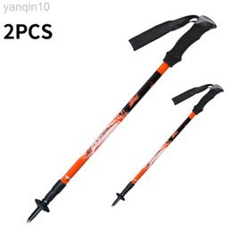 Trekking Poles Pioneer 2 PCS Alpenstock Nordic Walking Poles Trekking Hiking Sticks Carbon Fiber Aluminum Camping Accessories Adjustable 135CM HKD230804