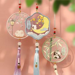 Chinese Style Products Handmade Embroidered Amulet DIY Needlework Easy Embroidery Sewing Cloth Material Car Pendant