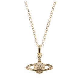 Designer Classic Saturn Pendant Necklaces Women Men Gold Sliver Diamond Letter Necklace Design Jewelry Colorfast