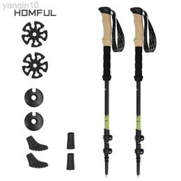 Trekking Poles Nordic 195g/pc trekking poles walking sticks Alpenstock Telescopic ultralight Premium Carbon Adjustable with quick lock HKD230804