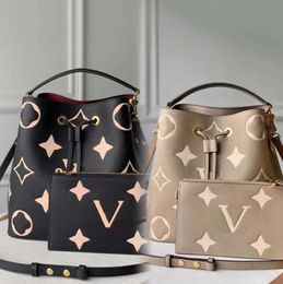 7A Top Quality Designer bags Womens Genuine Leather Shoulder embossing totes Handbag Purse Crossbody Bags bucket bag Handbags Tote Wallet