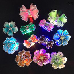 Party Decoration 5pcs/lot Halloween Supplies Led Flower Hairclip Flashing Headwear Braid Wedding Favors Glow By Fiber Hair