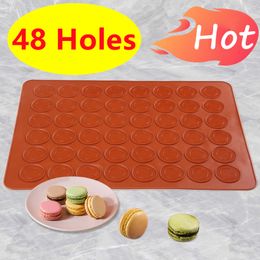 Baking Moulds 4830 Holes NonStick Silicone Macaron Macaroon Pastry Oven Mould Sheet Mat Diy Mould Useful Tools DIY Cake Bakeware 230803