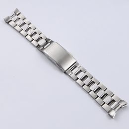 Watch Bands 22mm Silver Solid 316L Stainless Steel Watchband Deployment Clasp Curved End Wrist Bracelet Stock strap 230803