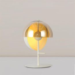 Table Lamps Nordic Living Room Hemispheric Shade Study Bedroom Modern Designer Glass Stand-up Floor Lights Lighting