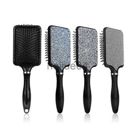 Hair Brushes Detangler Hair Brush Soft Flexible Bristles Thick Hair Detangling Brush with Crystal Diamond for All Hair Types for Women Men x0804