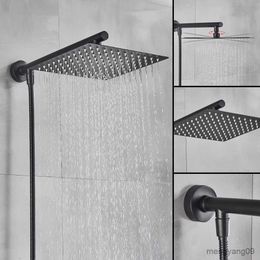 Bathroom Shower Heads Bathroom Top Rainfall Shower Head Shower Sprayer Shower Arm Shower Hose Wall Mount Stainless Steel R230804