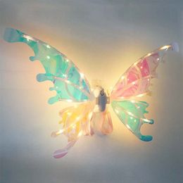 LED SwordsGuns Angel Wings Toy Automatic Swing Sparkling Fairy Princess Creative Design Butterfly Electronic for Boys Girls 230803