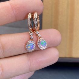 Stud natural opal earrings 925 silver ladies graceful luxury fashion elegant design temperament 230804