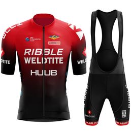 Cycling Jersey Sets HUUB Team Short Sleeve Set Bib shorts Ropa Ciclismo Bicycle Clothing MTB Bike Uniform Men Clothes 230803