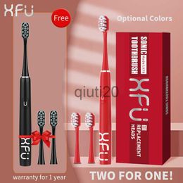 smart electric toothbrush XFU Seago Electric Toothbrush Sonic Adult Battery Teeth Brush Holder with 3 Replacement Brush Heads Waterproof IPX7 Smart Time x0804