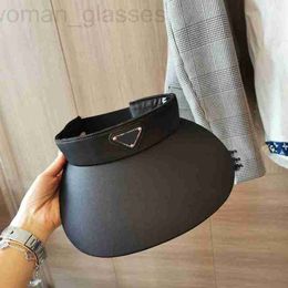 Ball Caps designer High quality p family empty top hat inverted triangle sunshade black simple and versatile sunscreen travel Big Brim X72O