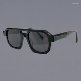 Sunglasses Maske K33 Polygon For Women Acetate Bridge Hollow Out Double Eyewear Personalised Male Solar Glasses UV400