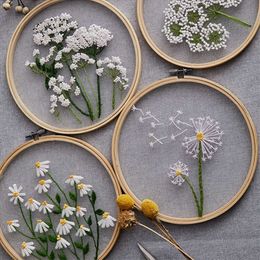 Chinese Style Products Mesh Embroidery DIY Flowers Painting Full Needlework Cross Stitch Kits Embroidery Sewing for Beginners