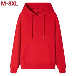 Men's Hoodies Pure Cotton Plus Size 8xl 7xl 6xl Men Harajuku Hooded Sweatshirts Male Oversized Hoody Mens Loose Solid Pullover