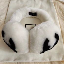 Fashion Thick Rabbit Fur Wool Earmuffs Designer Warm Ear Cover Autumn and Winte for Women