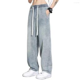 Men's Jeans Fashion Denim Trousers Men Casual Loose Baggy Straight Elastic Waist Streetwear Clothing