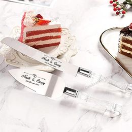 Other Event Party Supplies Custom Cake Knife Wedding Cake Stainless Steel Personalised Server Set Cake Shovel Desserts Cutting Set Pie Cutter 230804