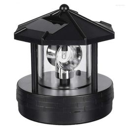 Est Solar LED Rotating Lighthouse Light Garden Yard Lawn Lamp Lighting Outdoor Home Decoration Drop