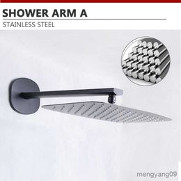 Bathroom s Bathroom Overhead Wall Ceiling Mounted Shower Arm Top Head Ultra Thin Black Rainfall Sprinkler Spar Big Square Round Oval R230804