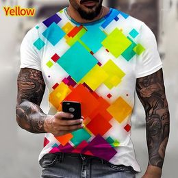 Men's T Shirts 2023 Fashion Colorful 3D Printed Shirt Casual Short-sleeved Cool T-shirt