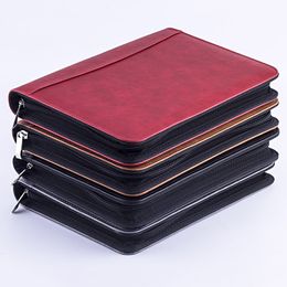 Filing Supplies A5 Padfolio File Folder Document Bag with Calculator Zipper Fichario Binder Notebook Briefcase Executive Spiral 6 Ring Note Book 230803