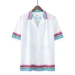 Casablanc Shirt Summer Man Designer Tracksuits Colour Stripe Casablancas Shirt Tennis Club Men Women Fashion Trends Casas Pants Short Haw 3729