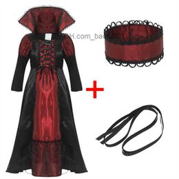 Theme Costume Girls come to Halloween to dress up as vampires for children's vampire role-playing costumes Z230804