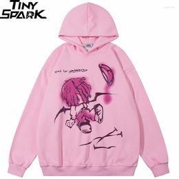 Men's Hoodies 2023 Unisex Streetwear Y2k Pink Hoodie Sweatshirt Funny Cartoon Graphic Autumn Men Haruku Anime Hooded Pullover Hip Hop