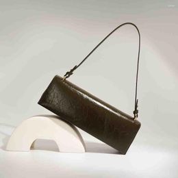 Evening Bags MS Chic France Style Women Cow Leather Bag Stick Underarm Mini Shoulder Luxury Cowhide Niche Pouch Lady Purses 2023