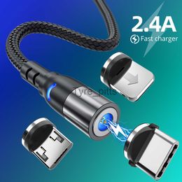 Chargers/Cables LED Magnetic USB Charging Cable USB Type C Phone Cable Magnet Mobile Phone Charger Micro USB For iPhone 11 12 Pro Max For Xiaomi x0804