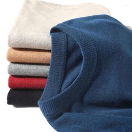 Men's Sweaters Men Woollen Sweater Pullovers Winter Long Sleeve O-neck Solid Colour Jumpers Male Cashmere Knitted Bottom