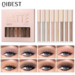 Eye Shadow QI Matte Nude Liquid Eyeshadow Set Blush Dual Purpose Velvet Eyeshadow Long Lasting Eyeshadow Earth Milk Tea Color Pigment 230804